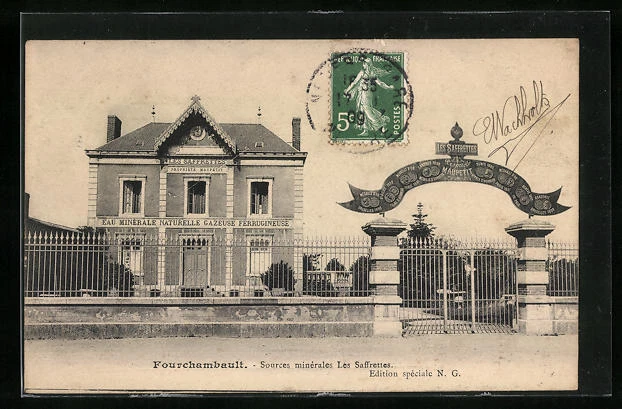 CPA Fourchambault, Sources minerales Les Saffrettes 1909