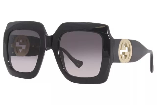 Gucci GG 1022S 006 Black Gold / Grey Gradient Large Sunglasses NWT GG1022S