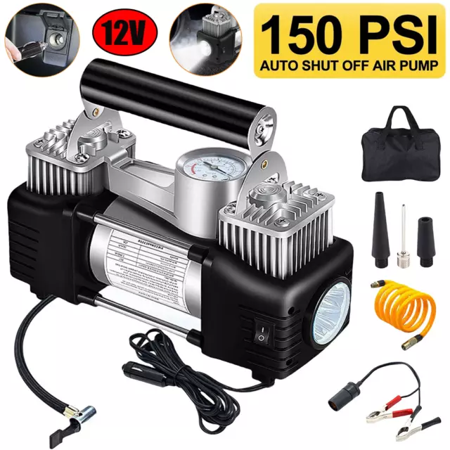 Heavy Duty Portable Air Compressor Car Tire Inflator Electric Pump Auto 12V