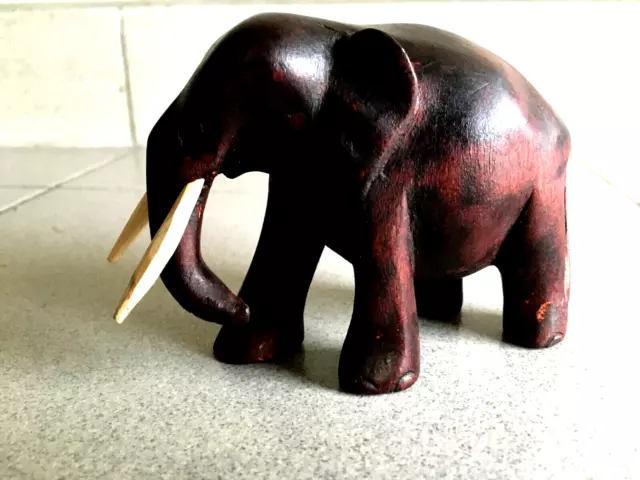 wooden elephant figurine sculpture lucky statue hand carved unique design beauty