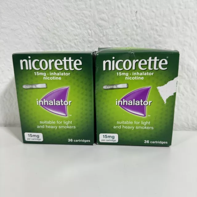 Nicolette 15 mg Inhalator Nicotine Smoking Cessation Aid 72 Cartridges In Date