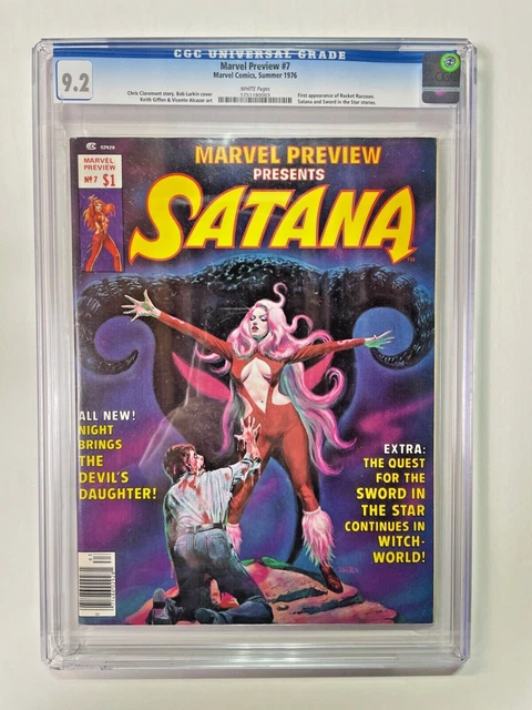 Marvel Preview #7 SATANA, Marvel 1976, 1st Appearance Rocket Raccoon, CGC 9.2