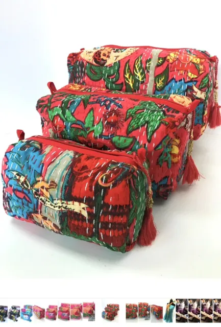 Set Of Three Frida Kahlo Print Cosmetic Bags