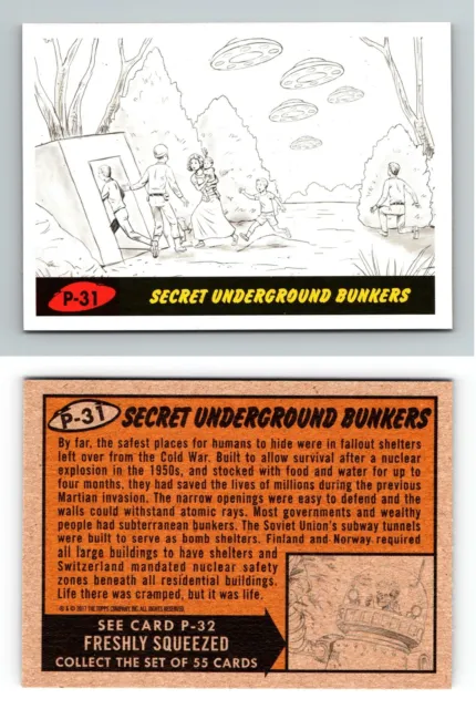 Secret Bunkers #P-31 Mars Attacks The Revenge 2017 Topps Pencil Art Trading Card