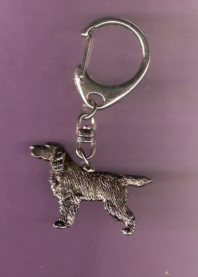 Gordon Setter Nickel Silver Key Ring Chain Holder Jewelry