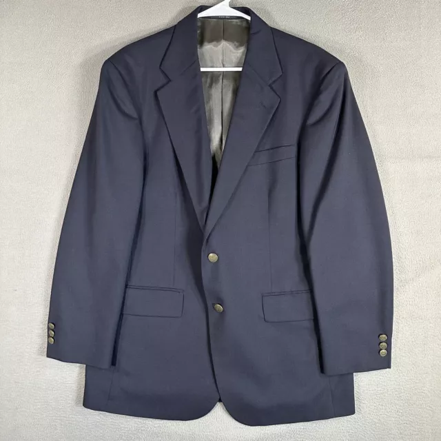 Oscar De La Renta Blazer Mens 42R Blue Two-button 100% Wool Business Preppy EUC