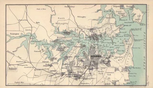 Sydney vintage sketch map. Port Jackson. New South Wales. BARTHOLOMEW 1898