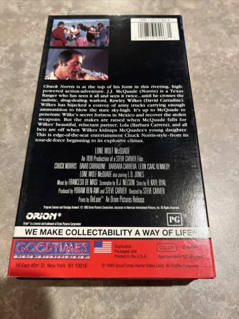 VINTAGE VHS CASSETTE Lone Wolf Mcquade Chuck Norris $6.73 - PicClick CA