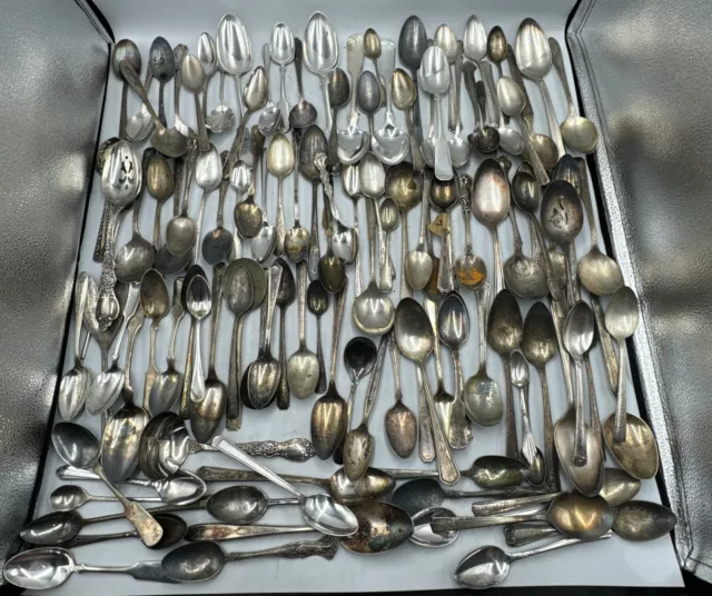 Lot of 100 Assorted Vintage Silverplate Spoons Lot #2