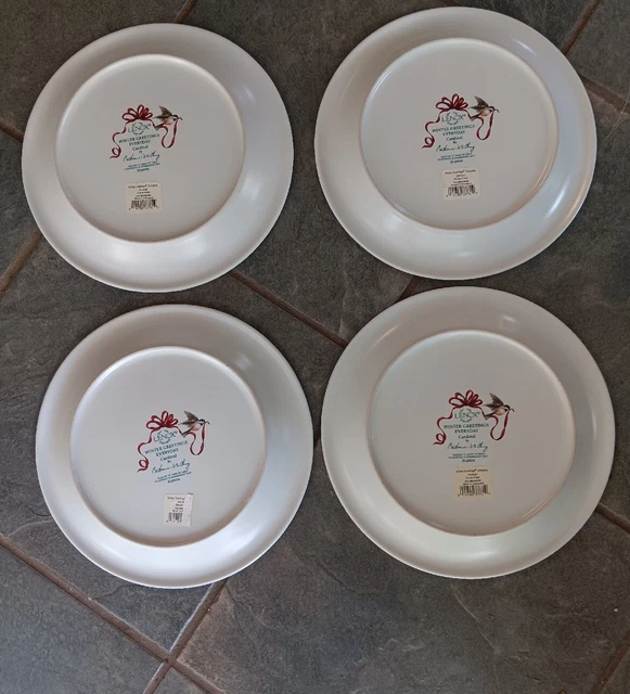 Lenox Winter Greetings Everyday Cardinal 10 3/4" Dinner Plates Set Of 4 2