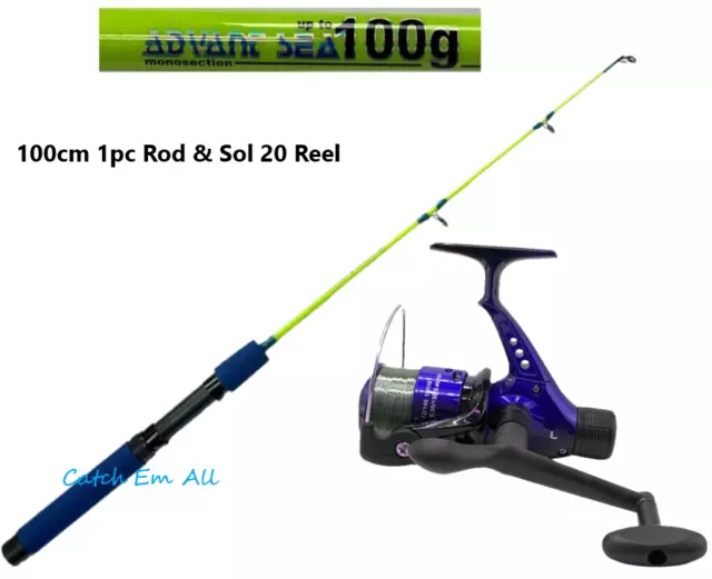 1 x Lineaeffe Sea Fishing Rod 100cm & Sol 20 Spinning Reel & Line Travel Rod Kit