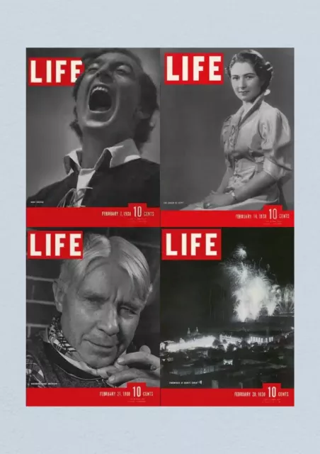 Life Magazine Lot of 4 Full Month of February 1938 7, 14, 21, 28