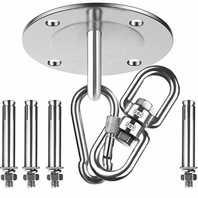 Ncheli 4 PCS Piastre in Acciaio Inox EY,Gancio per Soffitto Gancio per soffitto Suspension Acciaio Inossidabile ​for Parasole Accessori di Fissaggio Swing Chair Sospensione Hardware 