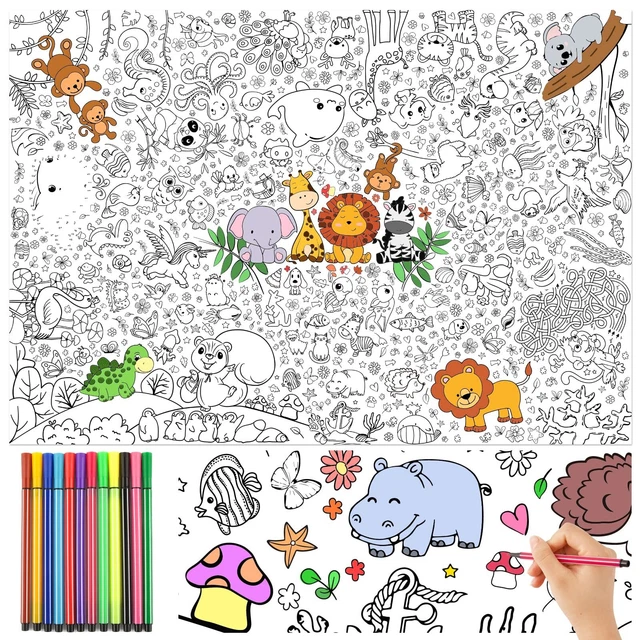 Tovaglia Da Colorare Gigante Per Bambini 137 X 274 Cm, Di Carta
