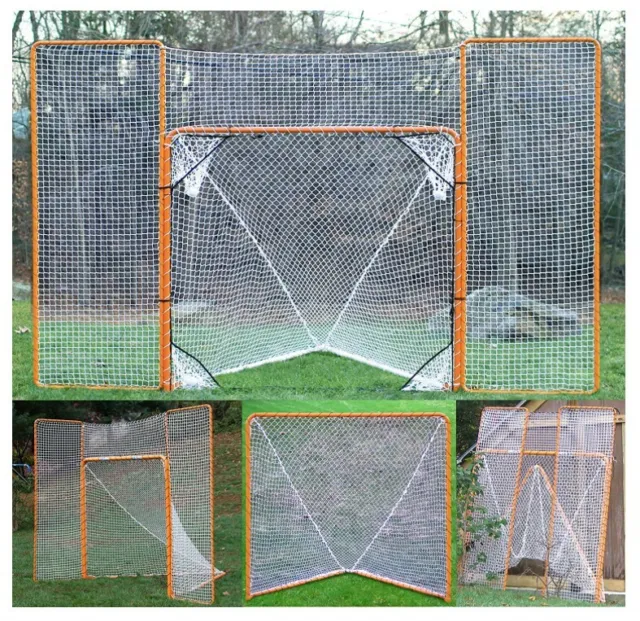 Pro Lacrosse Goal EZGoal 4 Net Pocket Targets 2-tone Steel Frame With Backstop