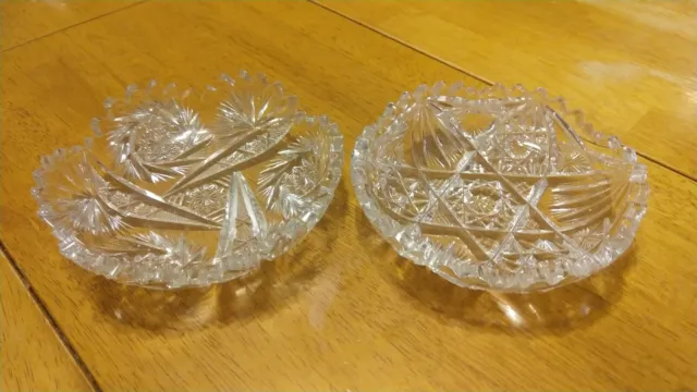 Two American Brilliant Period Cut Glass 6" Bowls.