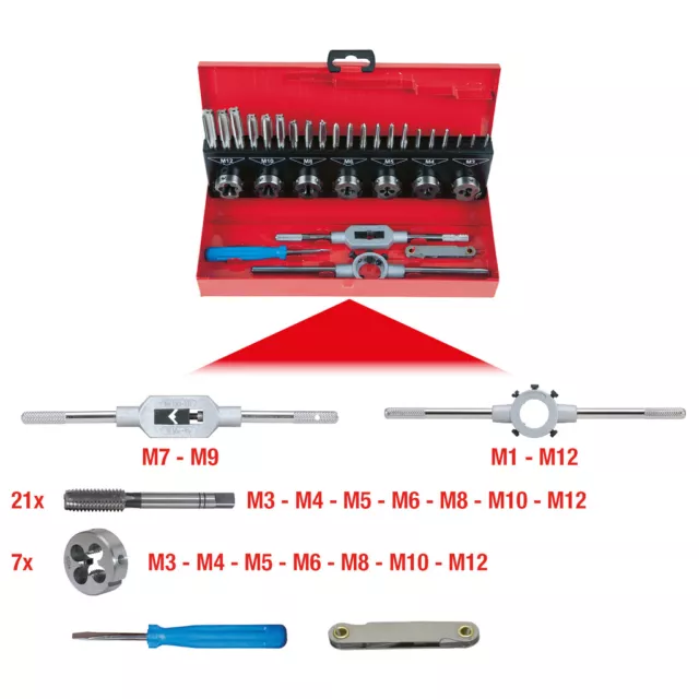 KS TOOLS HSS Gewindeschneidwerkzeug-Satz, 32-tlg. (331.0632)