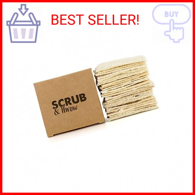 Scrub & Throw Natural Loofah Sponges, Multipurpose Dish Sponges, Non-Scratch Kit