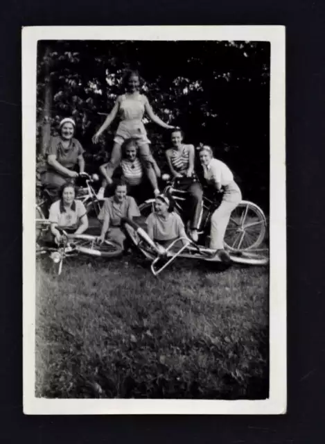 SNAPSHOT from ALBUM * Young LADIES Bicycles HUMAN PYRAMID no location no names