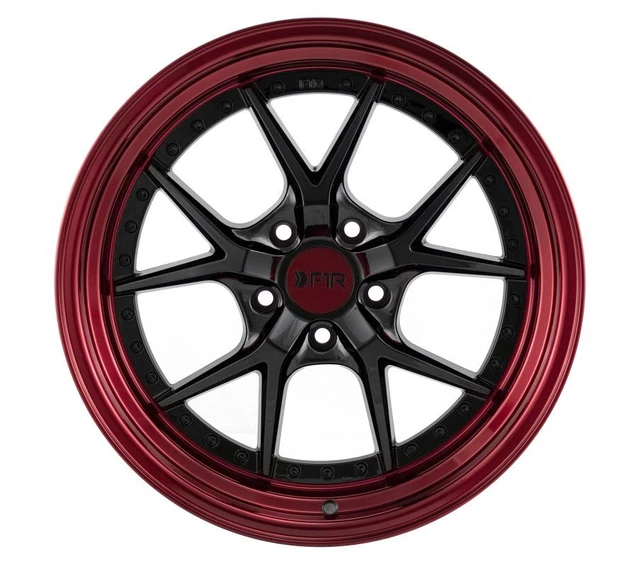 4-New 19" F1R F105 Wheels 19x8.5 5x114.3 35 Black Red Lip Rims