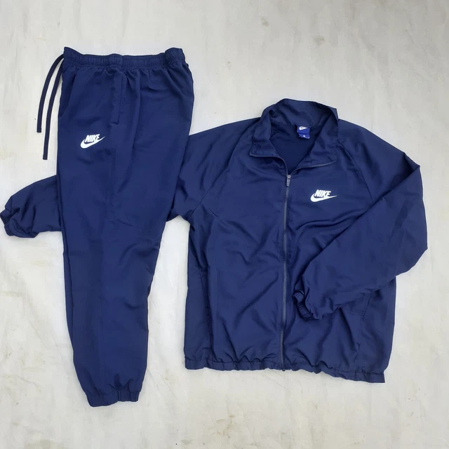 Nike Complete Tracksuit Men's Extra Large Navy Blue Y2K Soft Shell Light weight