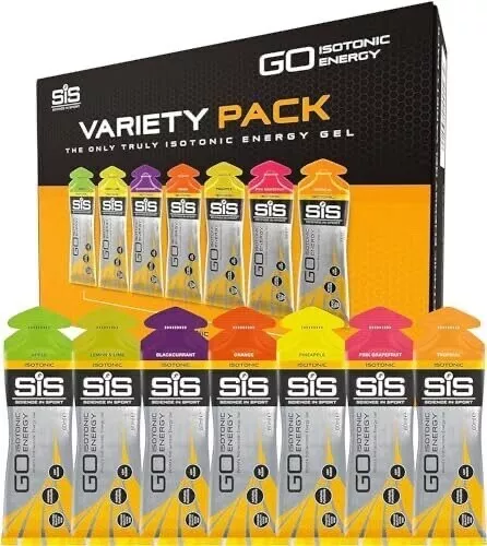 Science in Sport (SIS) GO Isotonic Gel Variety Pack - Pack of 7 x 60ml gels