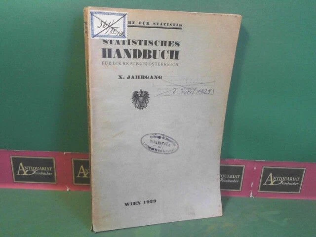 Statistisches Handbuch für die Republik Österreich. X.Jahrgang 1929. Bundesamt f