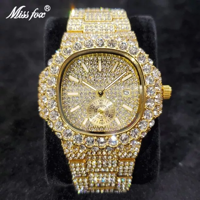 Iced Bling Out Watch Hip Hop Luxury Fashion Watch for Men AAA Stainless Steel