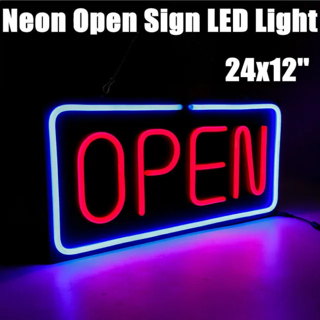 Big Horizontal Neon Open Sign Light Opensign Restaurant Business bar Bright Lamp