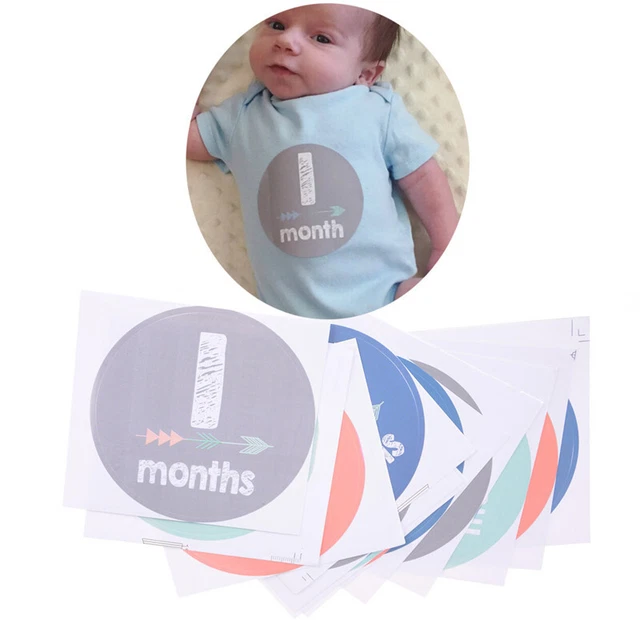 12Pcs/Set Baby 1-12 Monthly Photograph Stickers DIY Baby Shower Stickers JR J Ht