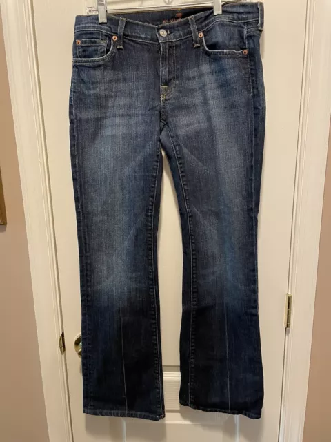 Seven 7 For All Mankind Blue MediumWash Denim Jeans Low Rise Size 29