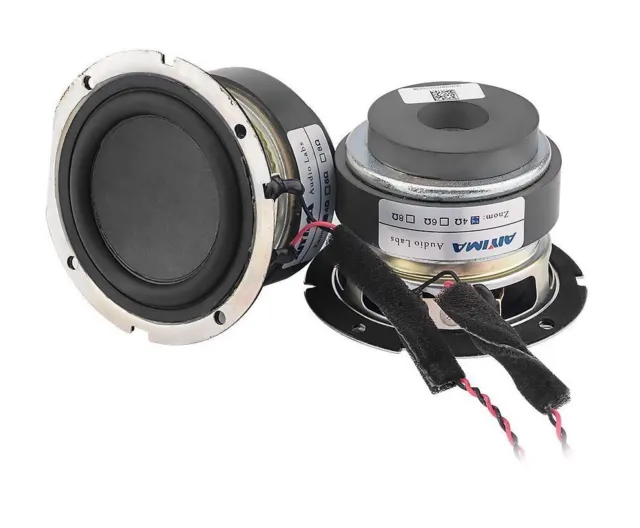 2 Pcs 3" 4 Ohm 15W Speaker Wired Woofer Loudspeaker Audio Sound System Parts New
