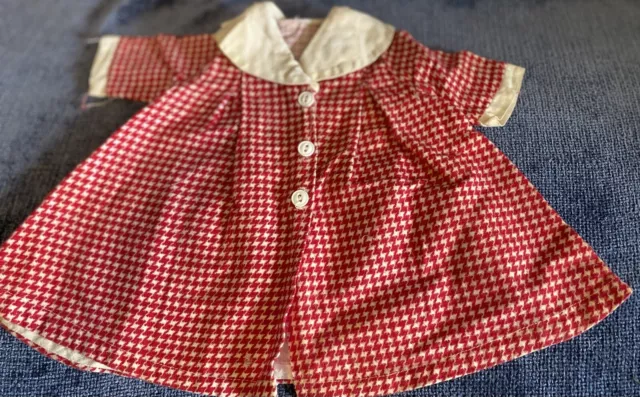 Vintage Cotton Print Dress for French / German Bisque Doll, Toddler