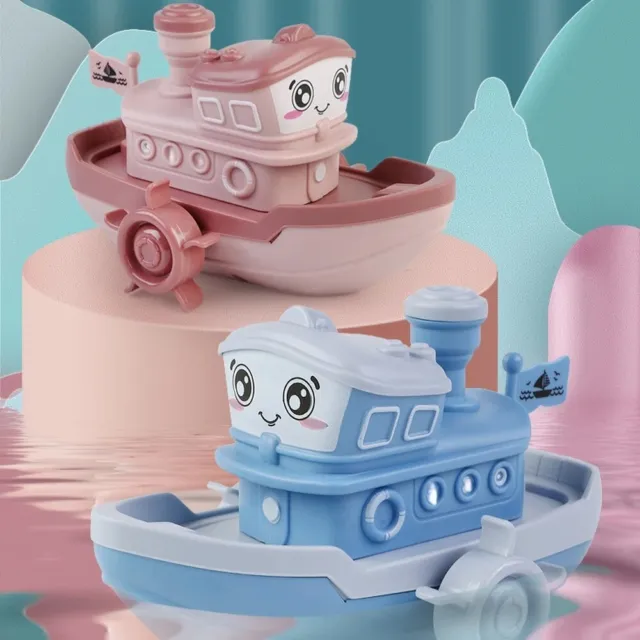 Ship Boat Baby Bath Toy Radom Color Water Toy Cute Clockwork Toy  Beach Game