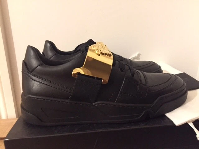 Versace black on sale and gold trainers