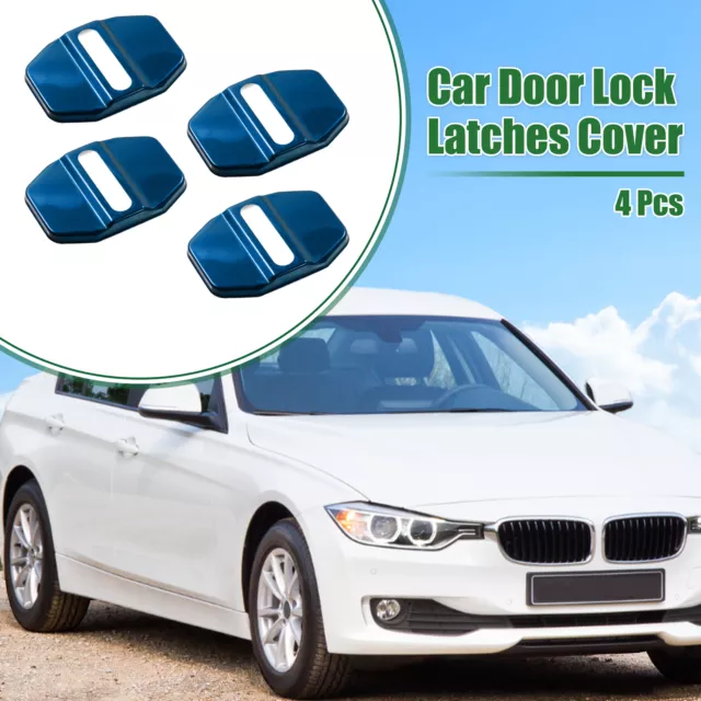 4 Pcs Car Door Latch Lock Cover Protector for BMW 1 Series 2 Series X5 Blue