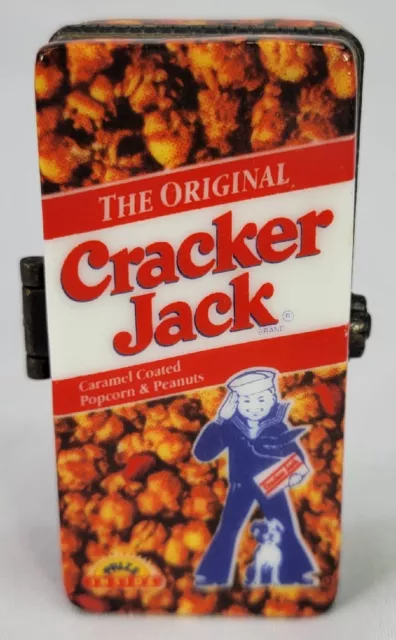 Rare Vintage Cracker Jack Porcelain Hinged Box With Whistke Trinket