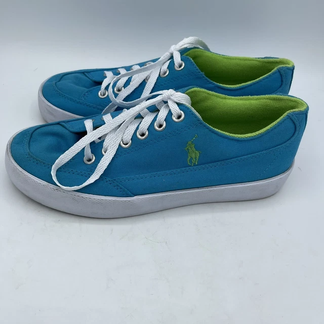 Polo Ralph Lauren blue/green canvas shoes sneakers Size 7 Women’s Lace Up