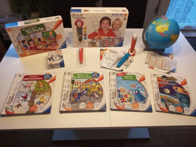 RAVENSBURGER TIPTOI SET 2 Stifte 3 Spiele 4 Bücher Globus   komplett TOP-ZUSTAND