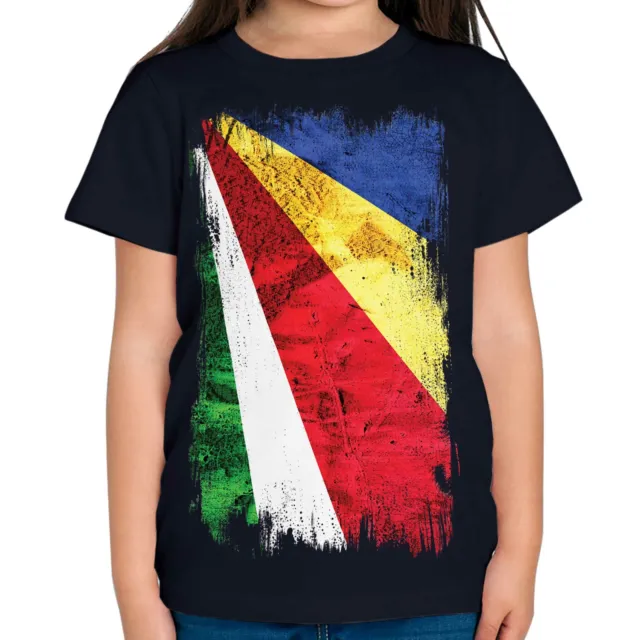 Seychelles Grunge Flag Kids T-Shirt Tee Top Sesel Seychellois Gift Shirt