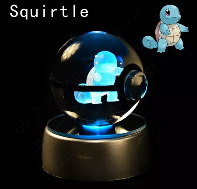 POKEMON SQUIRTLE GLASS pokeball light display bedroom night light