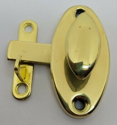 Universal Brass Plated Oval Hoosier Cabinet Latch antique vintage old door lock