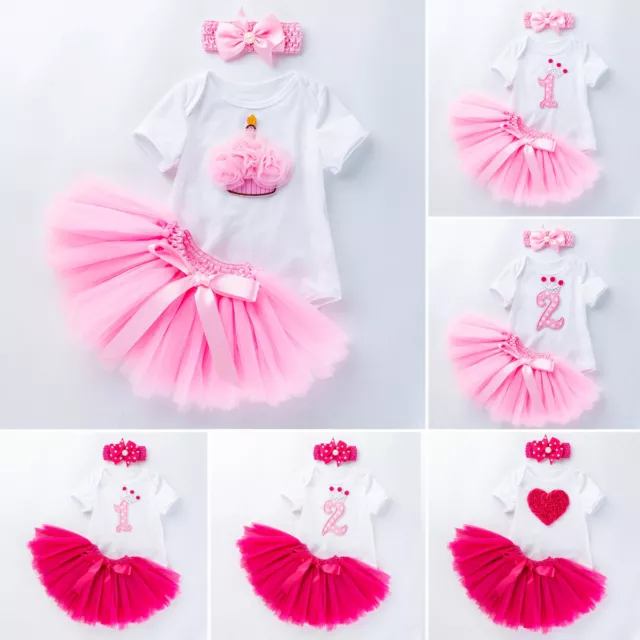 Gonna tutù tuta abito bambine 1 ° compleanno set vestiti neonati