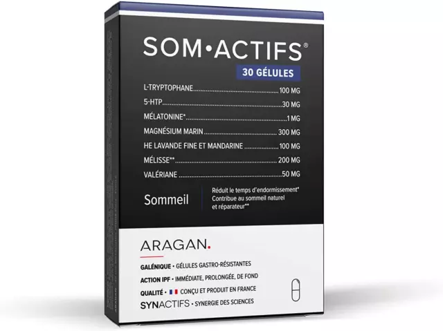 ARAGAN - Synactifs, Somactifs - Complément Alimentaire Sommeil Adulte 30 Gélules 2