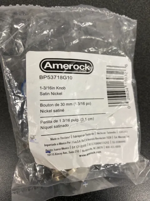 Amerock BP53718G10 Westerly 1-3/16 in Diameter Satin Nickel Round Cabinet Knob