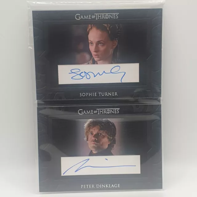 Game of Thrones Season 8 Sophie Turner Peter Dinklage Dual Autograph Auto Signed