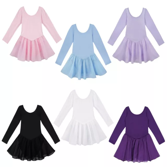 iEFiEL ragazza balletto abito manica lunga tuta da balletto maglia abbigliamento da danza 92-152