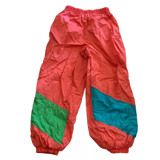Vintage 90’s Kid Pink Wind Breaker Swishy Track Pants Blue Green Size 5 Jogger