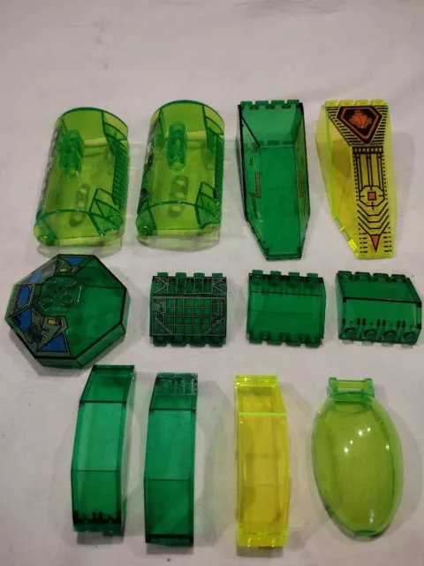 Lego Lot 12 Pcs Transparent Green Windshield Window Variety Building Pieces