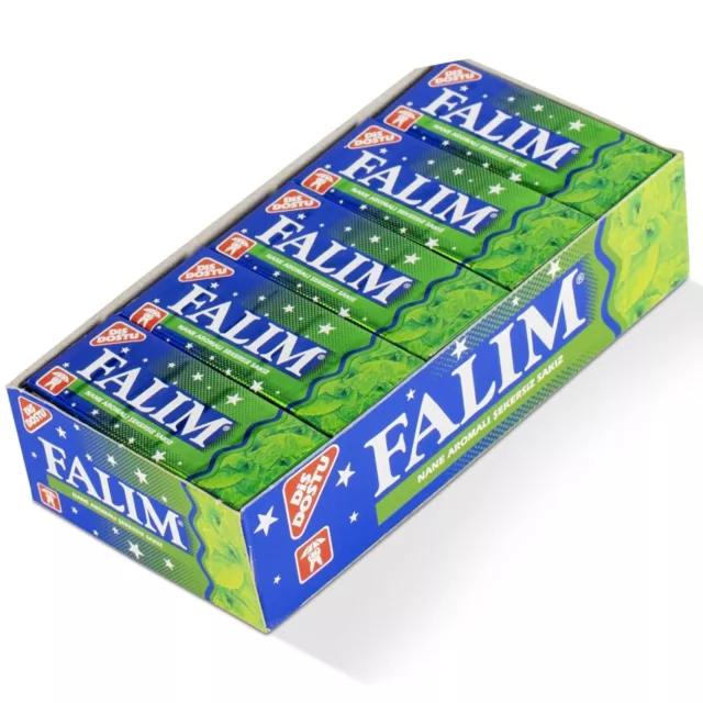 Falim Chewing Gum 100 Pieces - 20packs of 5 (Mint) Turkish Mastic style mewing